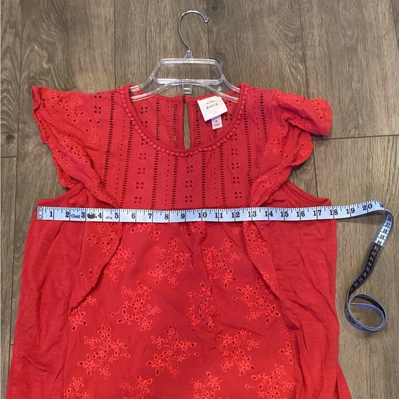 Red Eyelet Lace Top - Picture 12 of 15